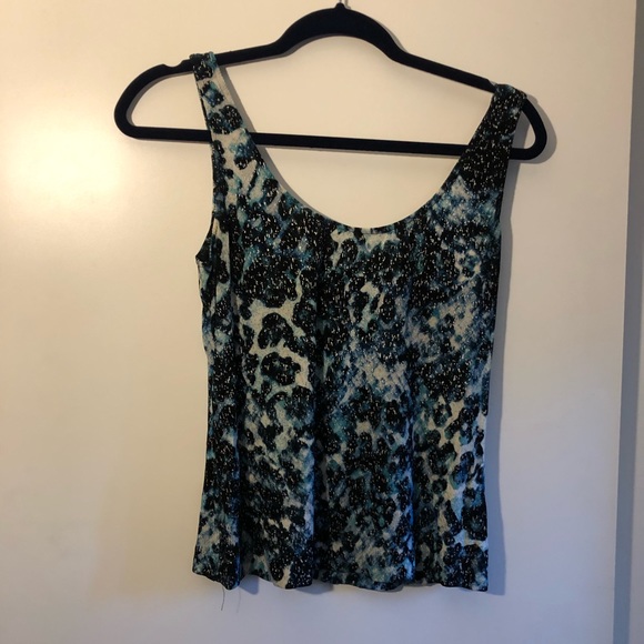 Blue, White, & Black Animal Print Tank Top Jacket - Picture 6 of 8